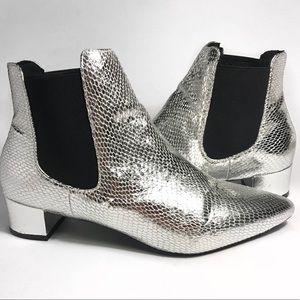 Topshop Silver Chelsea Boot